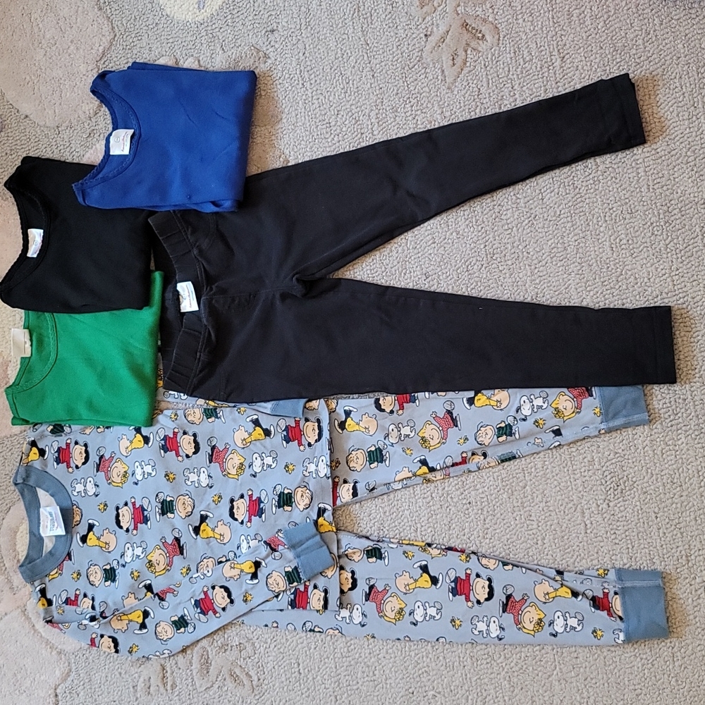 Girls Hanna Andersson Clothes, All sized 120. Peanuts PJ set, 1 Pant, 3 tops